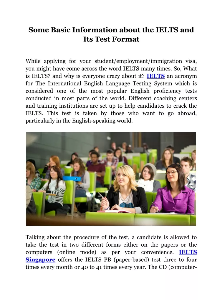 some basic information about the ielts