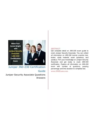 Latest Questions for Juniper Security Associate JN0-230 Certification Exam.