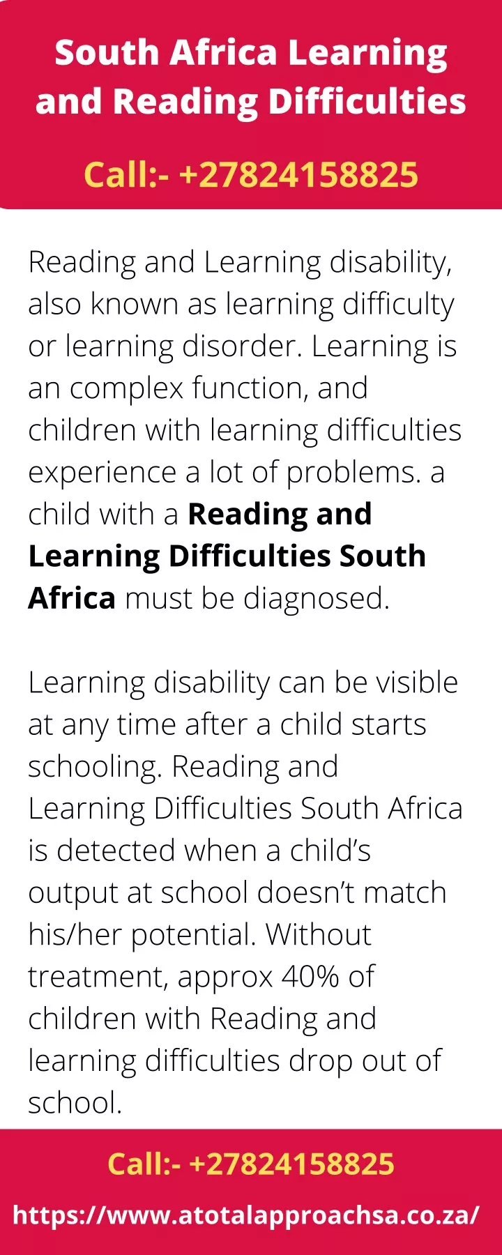 south africa learning and reading difficulties