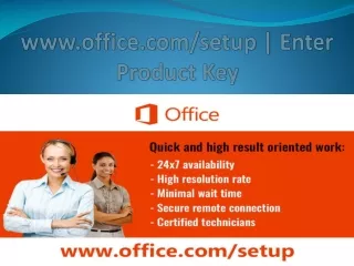 www office com setup enter product key