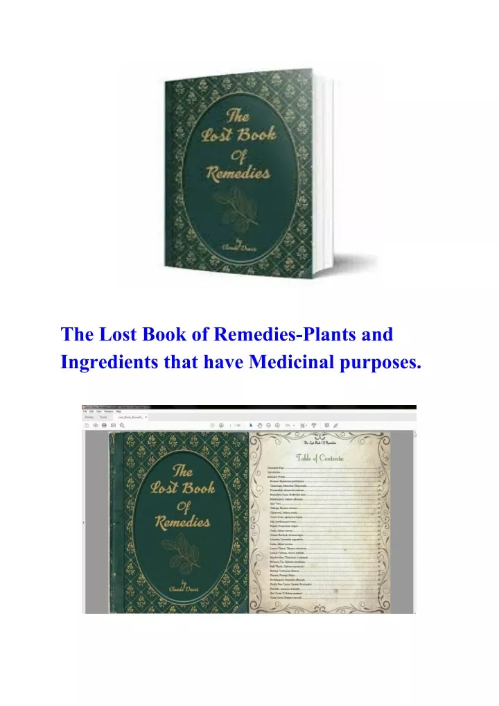 the lost book of remedies plants and ingredients