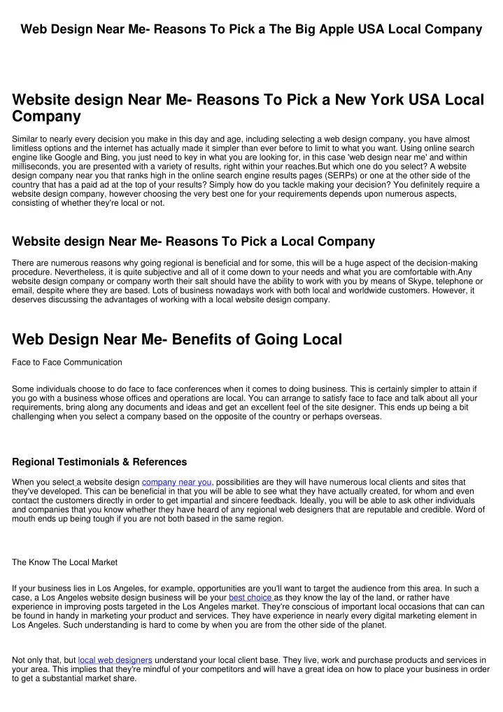web design near me reasons to pick