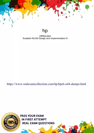 HP    HPE6-A44 Dumps PDF Study Material for Exam Learning