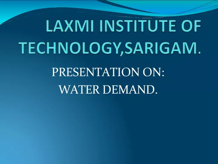 presentation on water demand