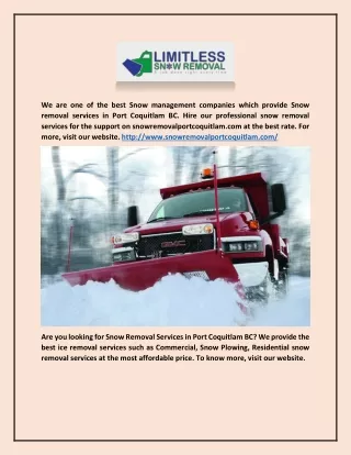 Snow Removal Company In Port Coquitlam Bc - Snow Removal Port Coquitlam