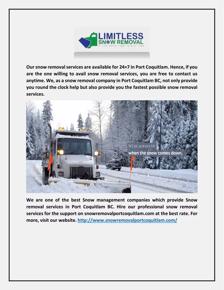 our snow removal services are available