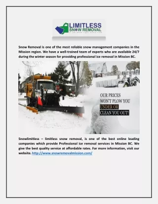 Snow Removal Company In Mission - Snow Removal Mission