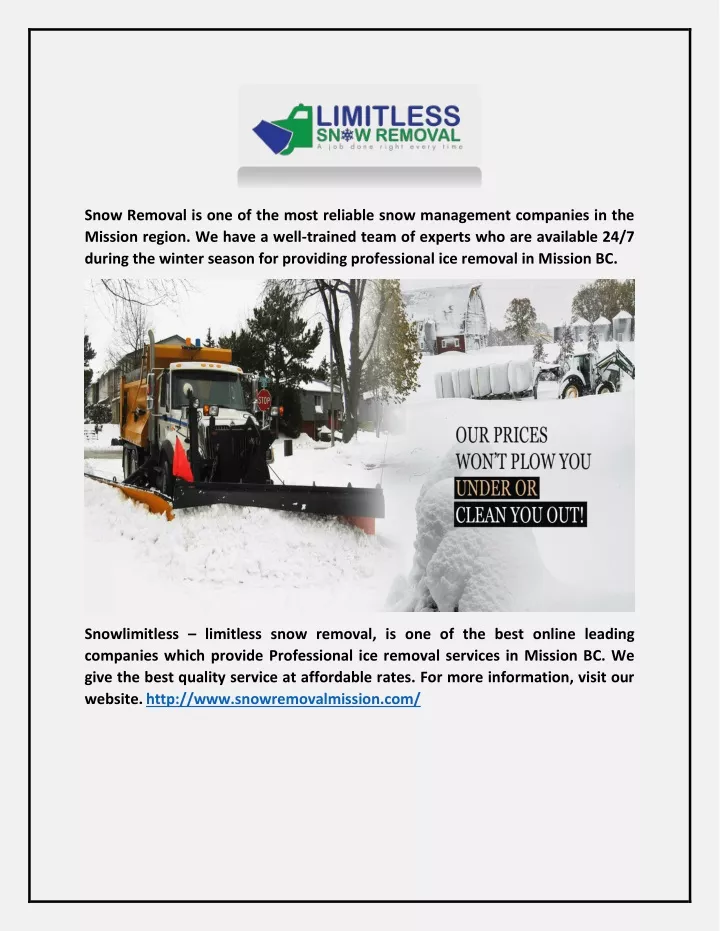 snow removal is one of the most reliable snow