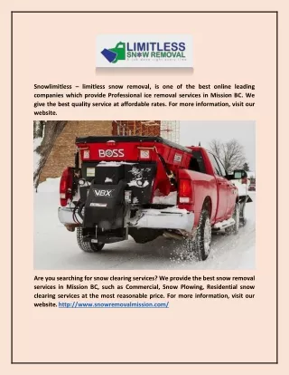 Snow Removal Company In Mission Bc - Snow Removal Mission