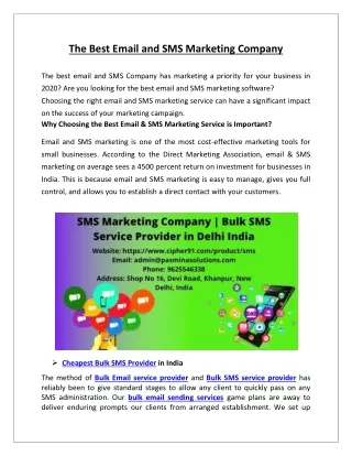 The Best Email and SMS Marketing Company