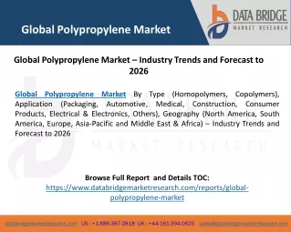 Global Polypropylene Market – Industry Trends and Forecast to 2026