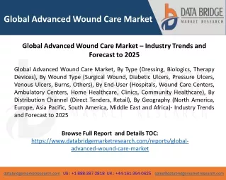 Global Advanced Wound Care Market – Industry Trends and Forecast to 2027