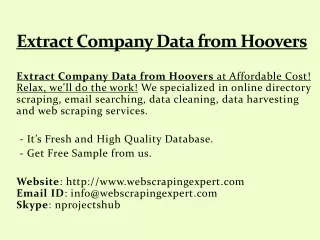 Extract Company Data from Hoovers