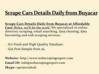 Scrape Cars Details Daily from Buyacar