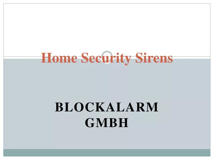 home security sirens