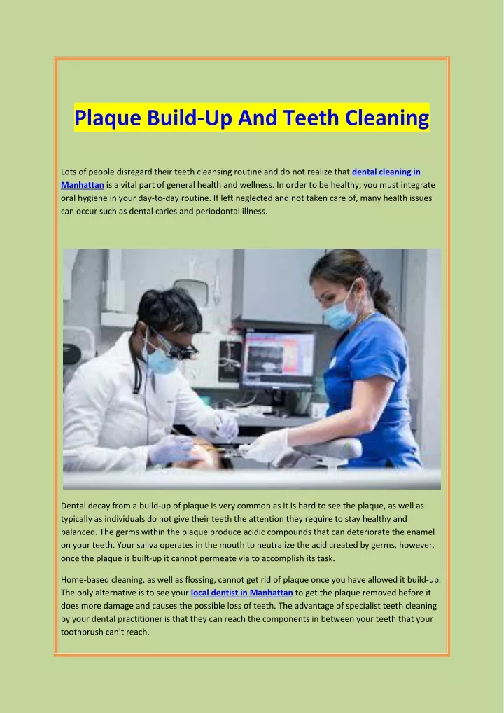 plaque build up and teeth cleaning