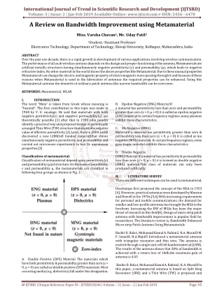 A Review on Bandwidth Improvement using Metamaterial