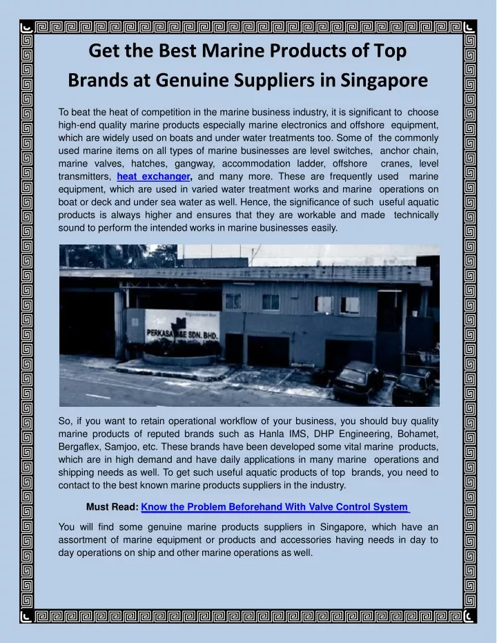 get the best marine products of top brands at genuine suppliers in singapore