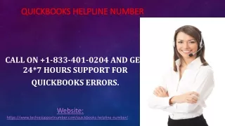Call on QuickBooks Helpline Number  1-833-401-0204 and get 24*7 hours Support
