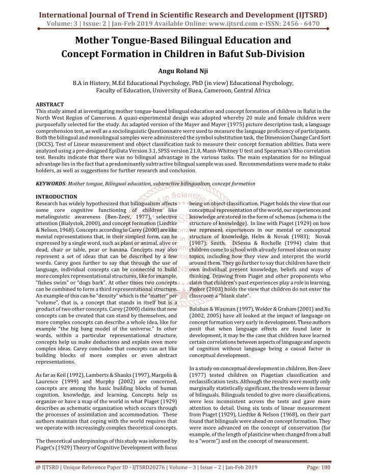 international journal of trend in scientific