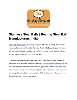 Stainless Steel Balls | Bearing Steel Ball Manufacturers India