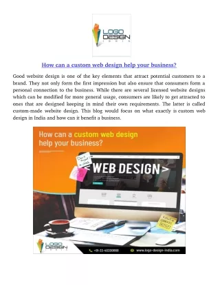 How can a custom web design help your business?