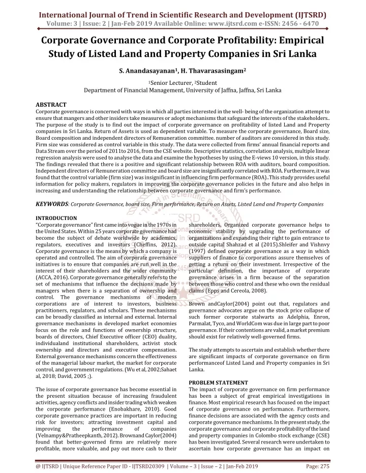 international journal of trend in scientific