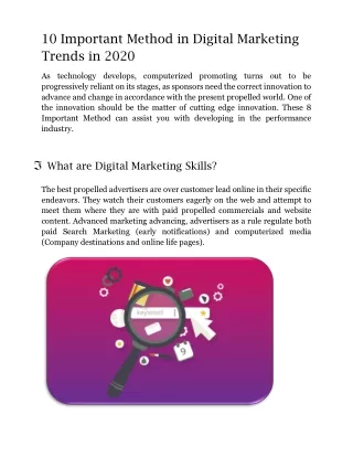 10 Important Method in Digital Marketing Trends in 2020