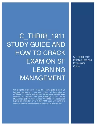 C_THR88_1911 Study Guide and How to Crack Exam on SF Learning Management