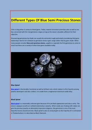 Different Types Of Blue Semi Precious Stones