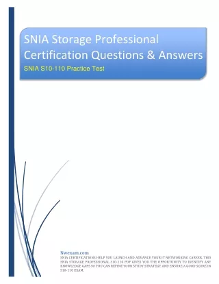 SNIA  S10-110 Storage Professional Certification Questions & Answers