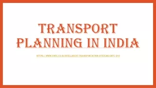 Transport planning in India