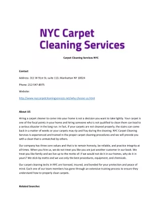 Carpet Cleaning Services NYC