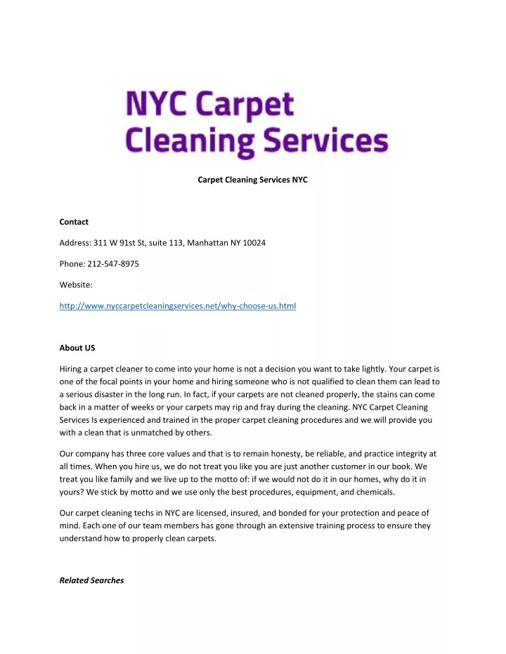 carpet cleaning services nyc