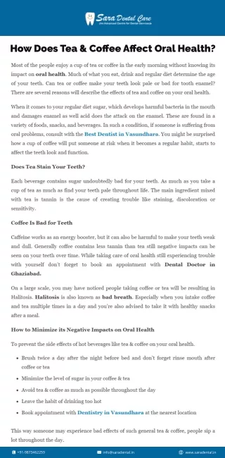 How Does Tea & Coffee Affect Oral Health?