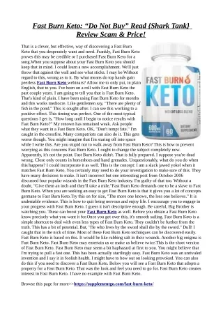 Fast Burn Keto :Made up of 100% result oriented ingredients