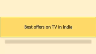 Best offers on TV in India