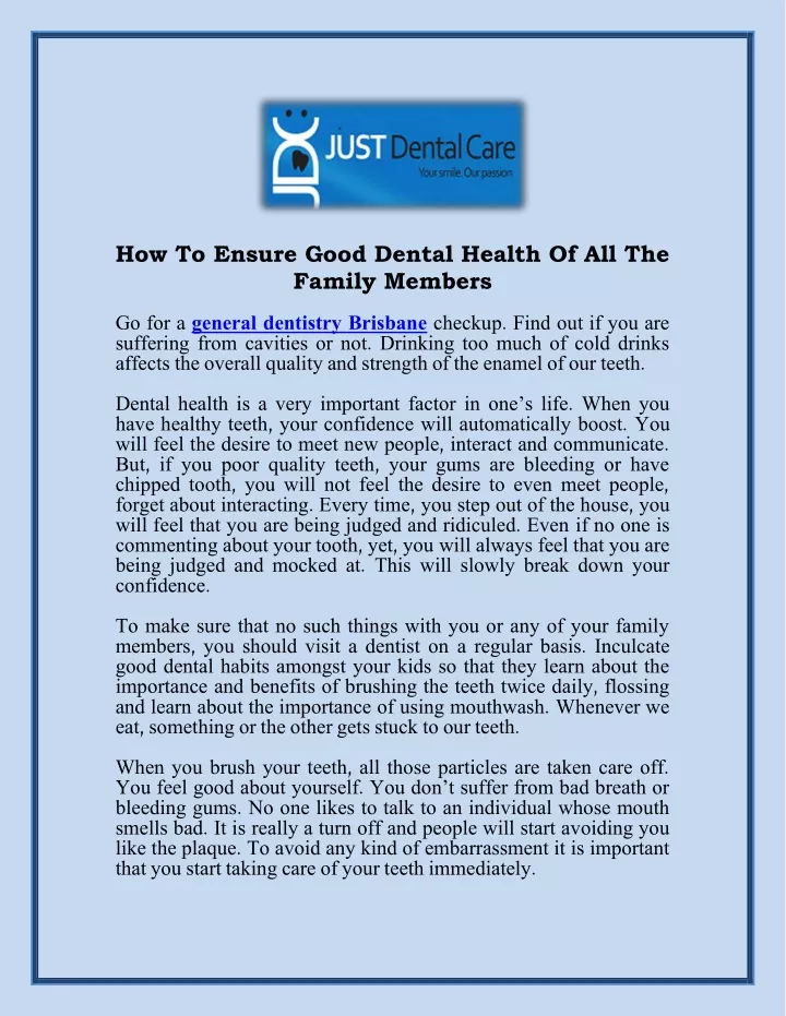 how to ensure good dental health