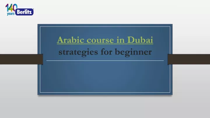 arabic course in dubai strategies for beginner