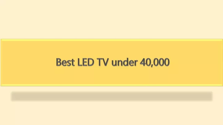 best led tv under 40 000