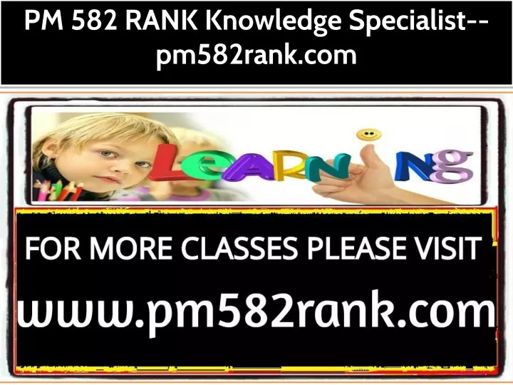 pm 582 rank knowledge specialist pm582rank com