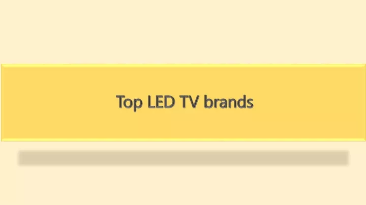 top led tv brands