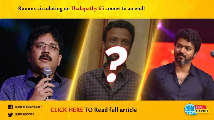 rumors circulating on thalapathy 65 comes