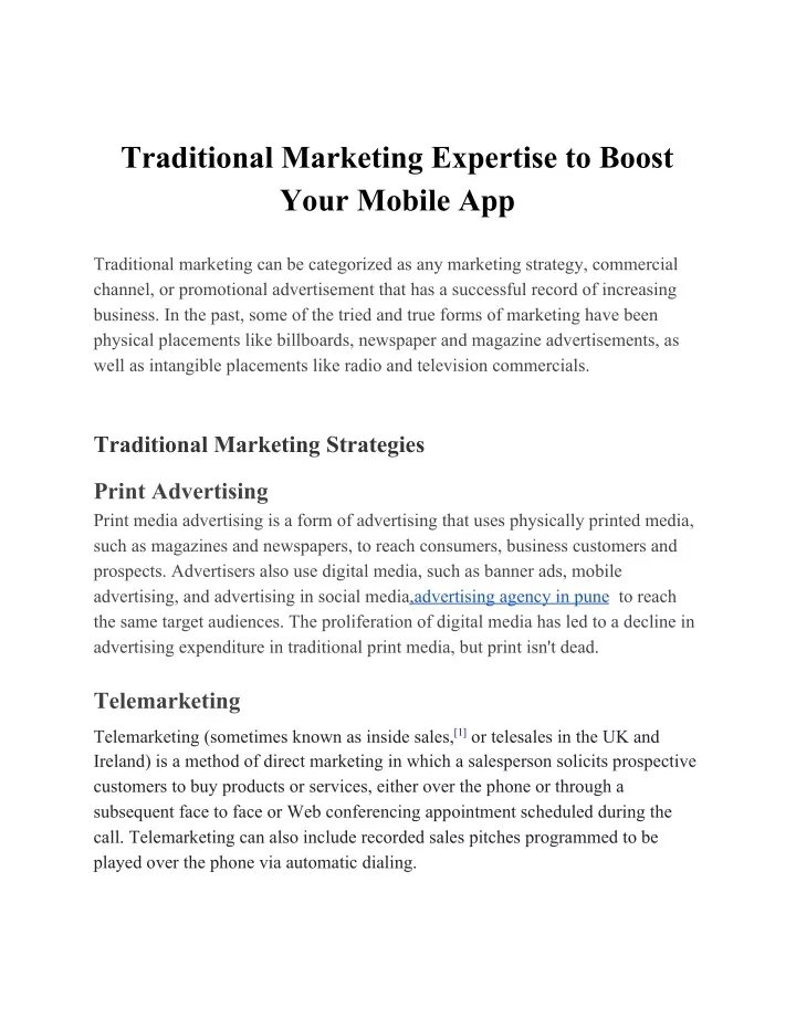 traditional marketing expertise to boost your