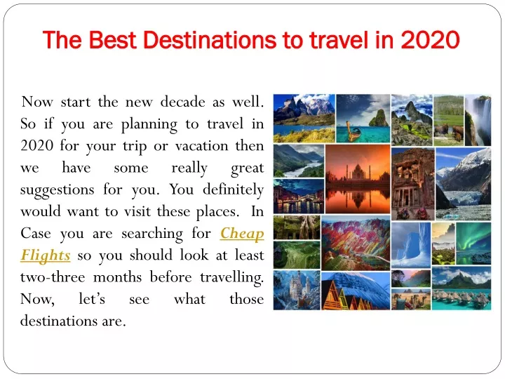 the best destinations to travel in 2020
