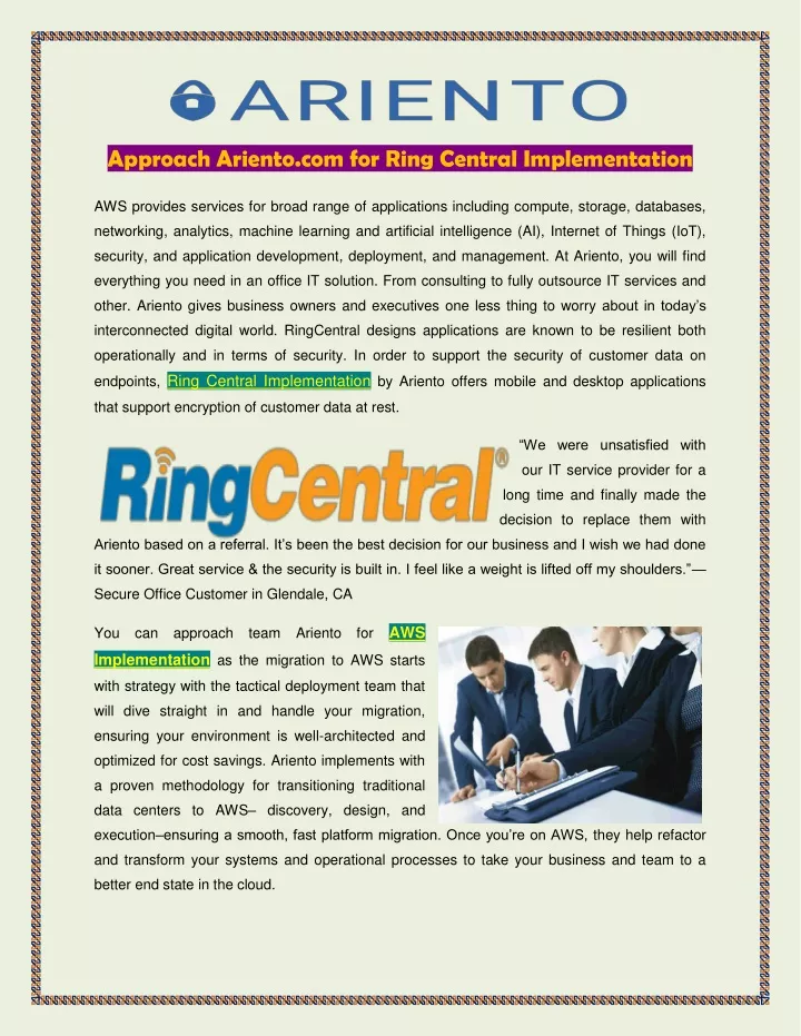 approach ariento com for ring central
