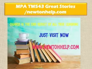 MPA TM543 Great Stories /newtonhelp.com