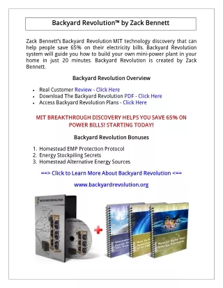(PDF) Backyard Revolution Solar Plans PDF Free Download: Zack Bennett