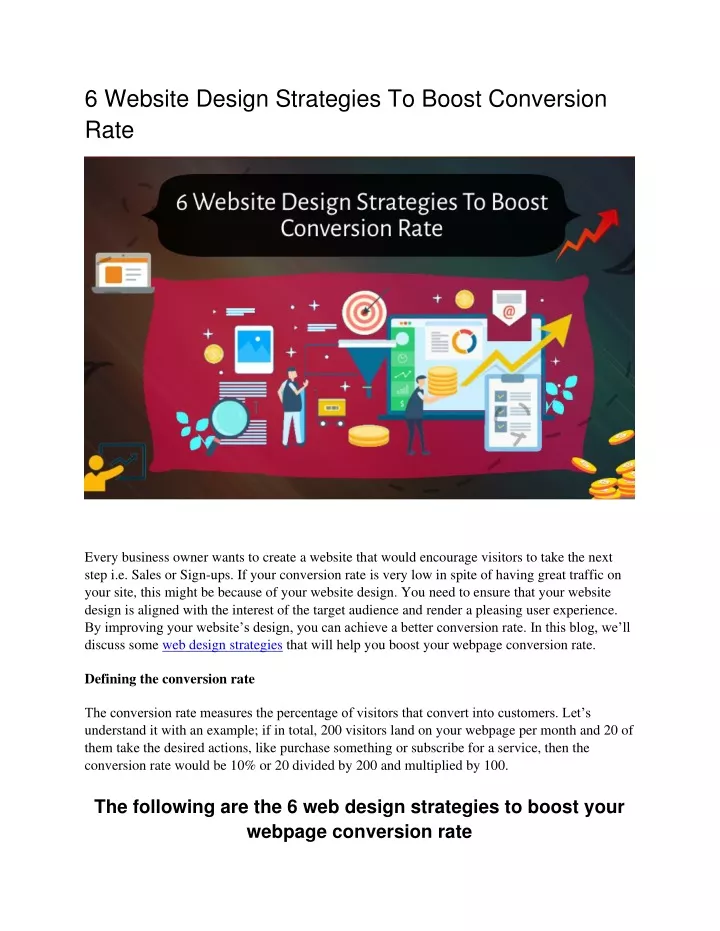 6 website design strategies to boost conversion