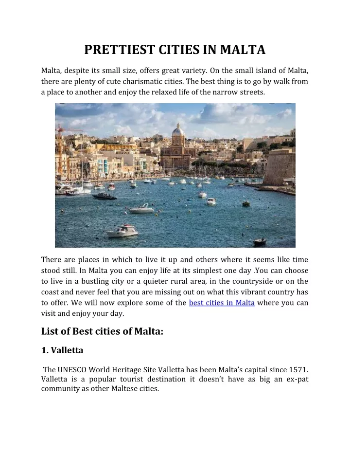 prettiest cities in malta